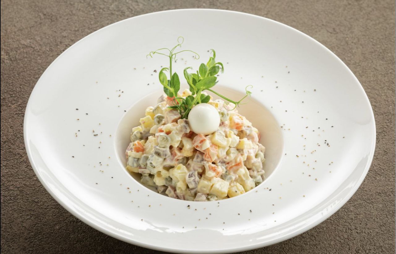 Оливье с говядиной